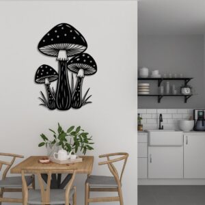 Inspired Mushroom,  Metal Wall Art, Botanical Wall Decor, Nature Livingroom Art, Magic Mushroom, Kitchen Wall Decor, Housewarming Gift