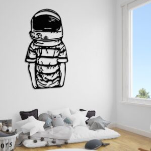 Astronaut Metal Wall Art: Kids Room Decor, Space Theme