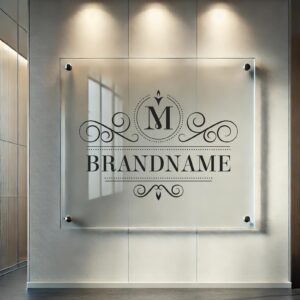 Custom Tempered Glass Business Logo Sign: Office Wall Decor